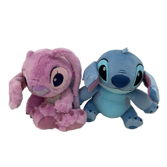 CUTE Soft Cuddly Disney Lilo & Stitch Blue Alien Dog Pink Angel Plush Dolls - Warehouse Toys