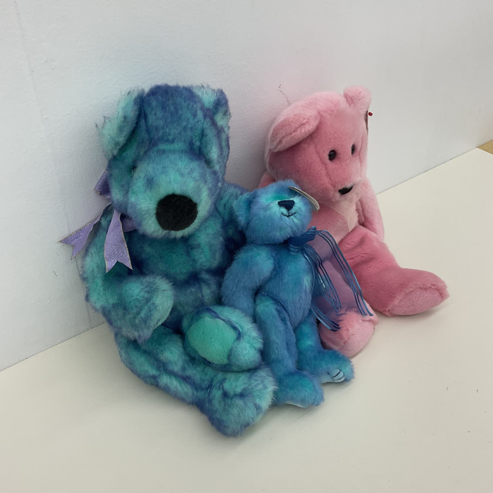 CUTE Soft Cuddly LOT Pink Blue TY Branded Teddy Bears Plush Dolls Stuffed Toys - Warehouse Toys