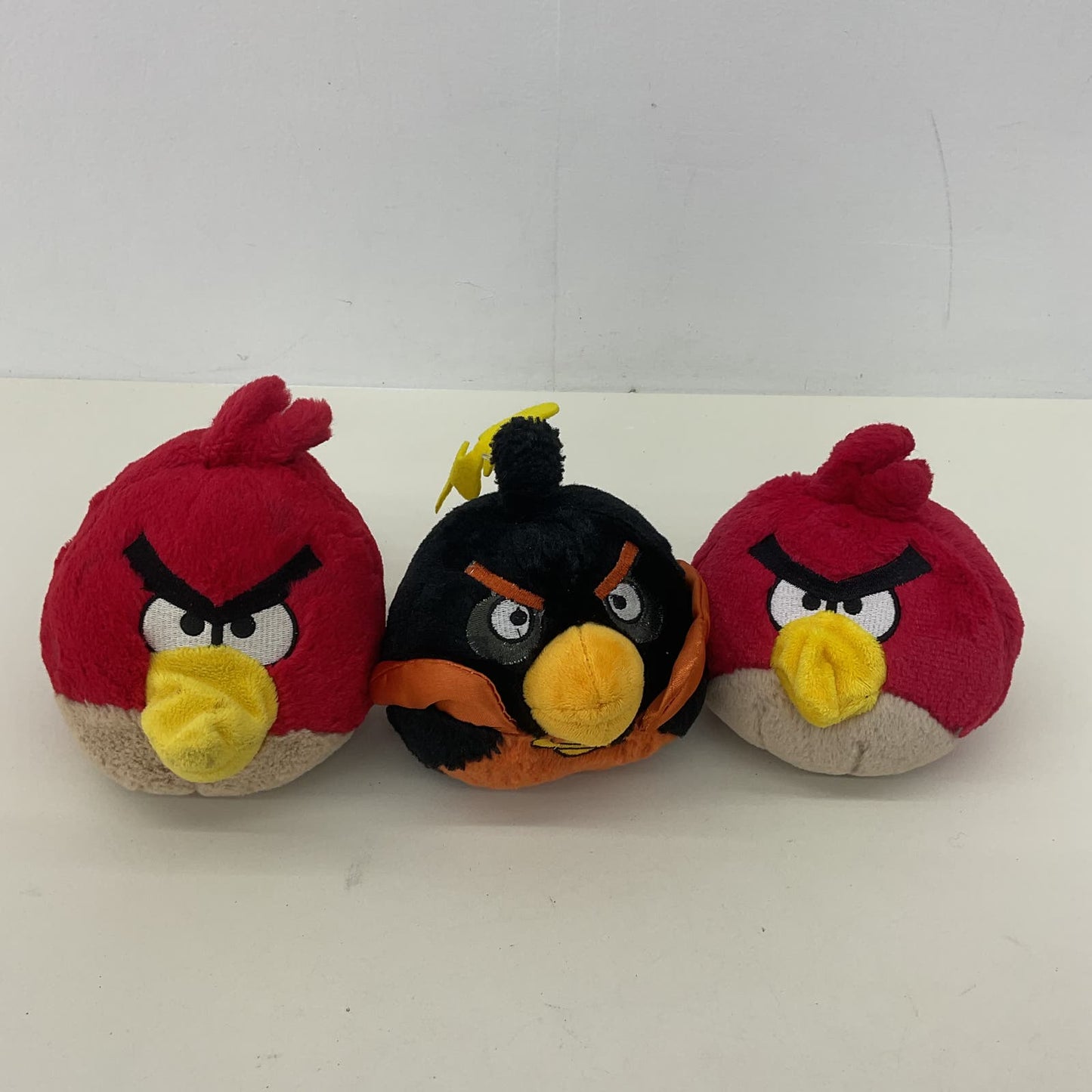 Cute Soft LOT 3 Angry Birds Red Black Plush Dolls Stuffed Animals - Warehouse Toys