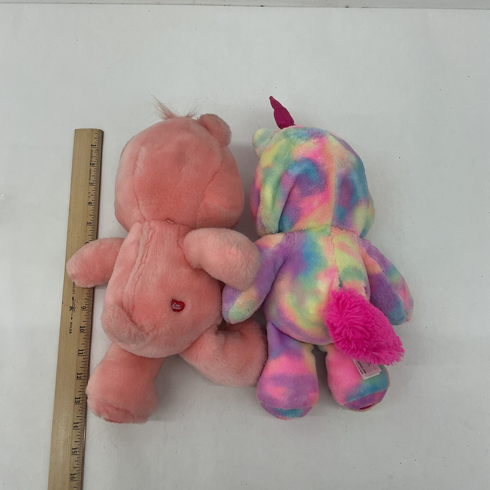 CUTE TCFC LOT 2 Cheer Pink Care Bears Unicorn Outfit Plush Dolls Stuffed Animals - Warehouse Toys