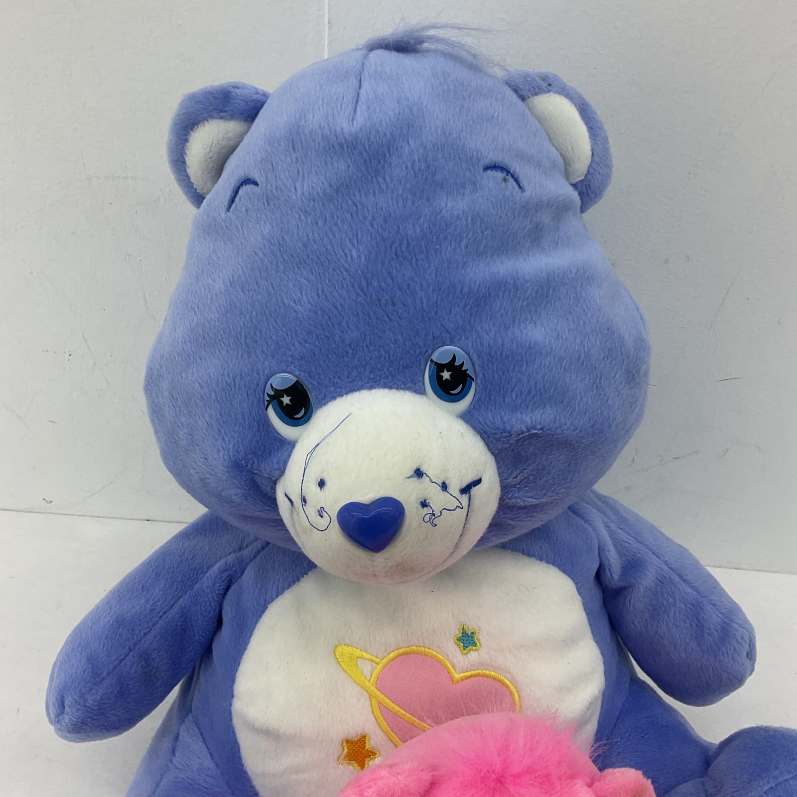 CUTE Used LOT Care Bears Plush Dolls Stuffed Toys Pink Cheer Bear Galaxy Purple - Warehouse Toys