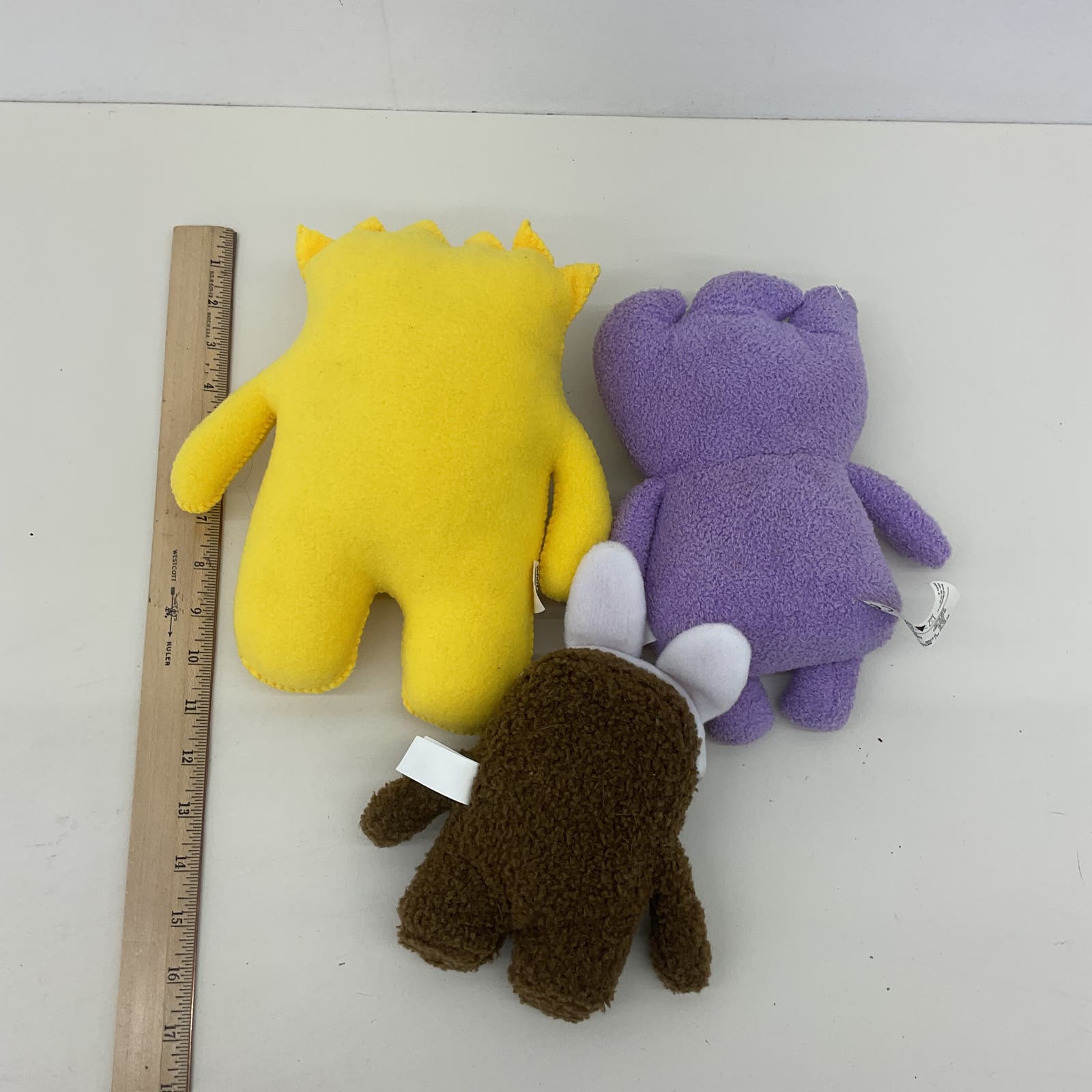 Cute Used LOT Yellow Purple Ugly Dolls Monster Fleece Plush & Easter Domo Kun - Warehouse Toys