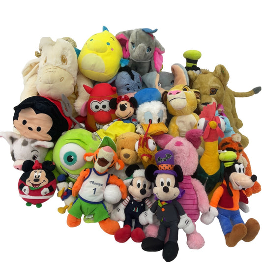 Disney Character Classic Pixar Mixed Preowned LOT 14 lbs Plush Dolls Toys Mickey