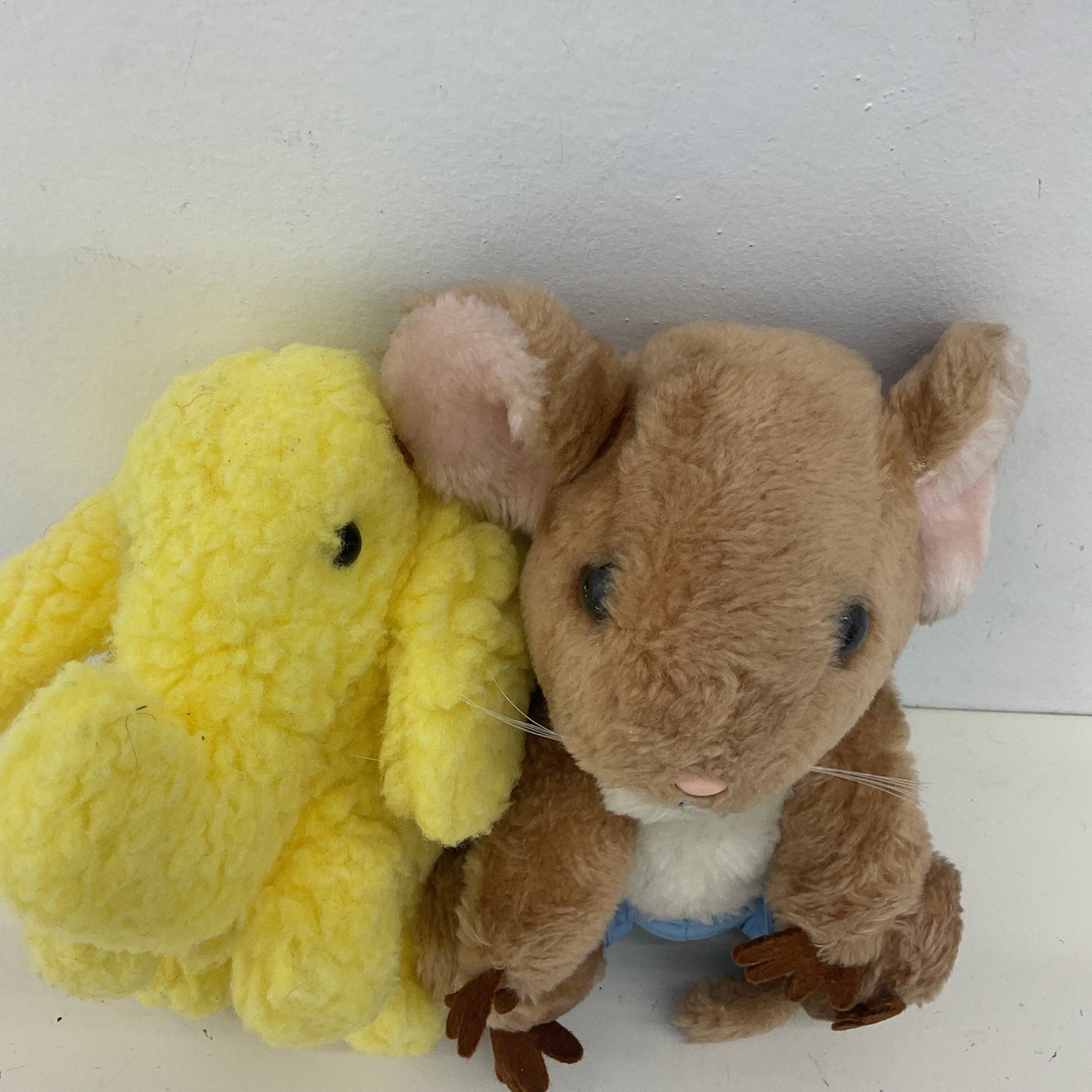 Dakin Brown & Yellow Stuffed Animals Vintage Elephant Pillow Pet Kangaroo Rat - Warehouse Toys