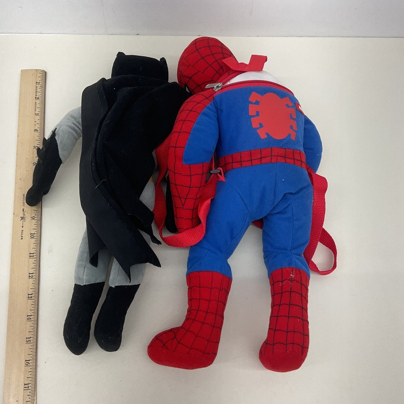 DC Comics Kohls Cares Batman Plush Doll & Plush Spiderman Marvel Backpack Bag - Warehouse Toys