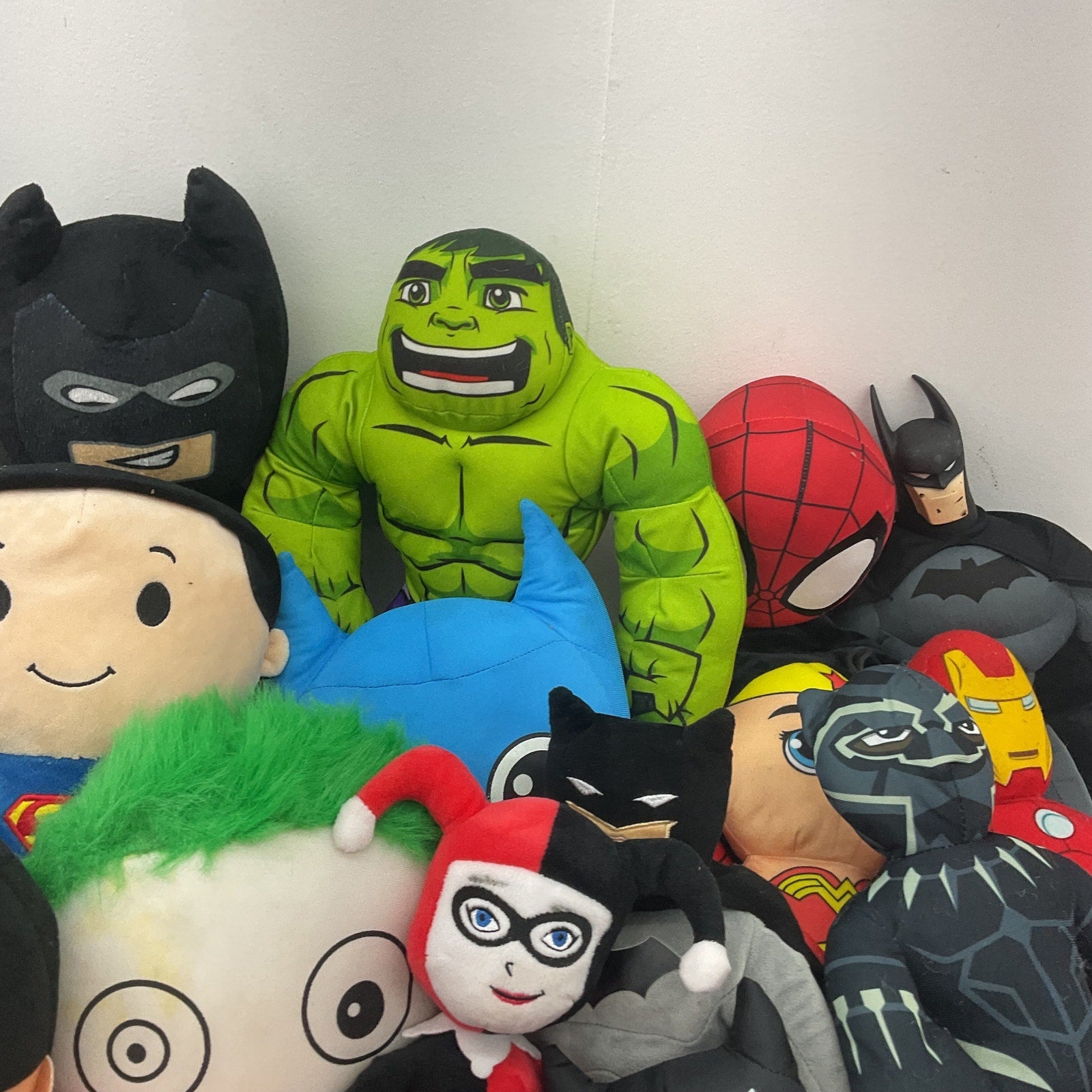 DC Comics Marvel Mixed Stuffed Animals LOT Preowned 12 lbs Batman Joker Hulk - Warehouse Toys