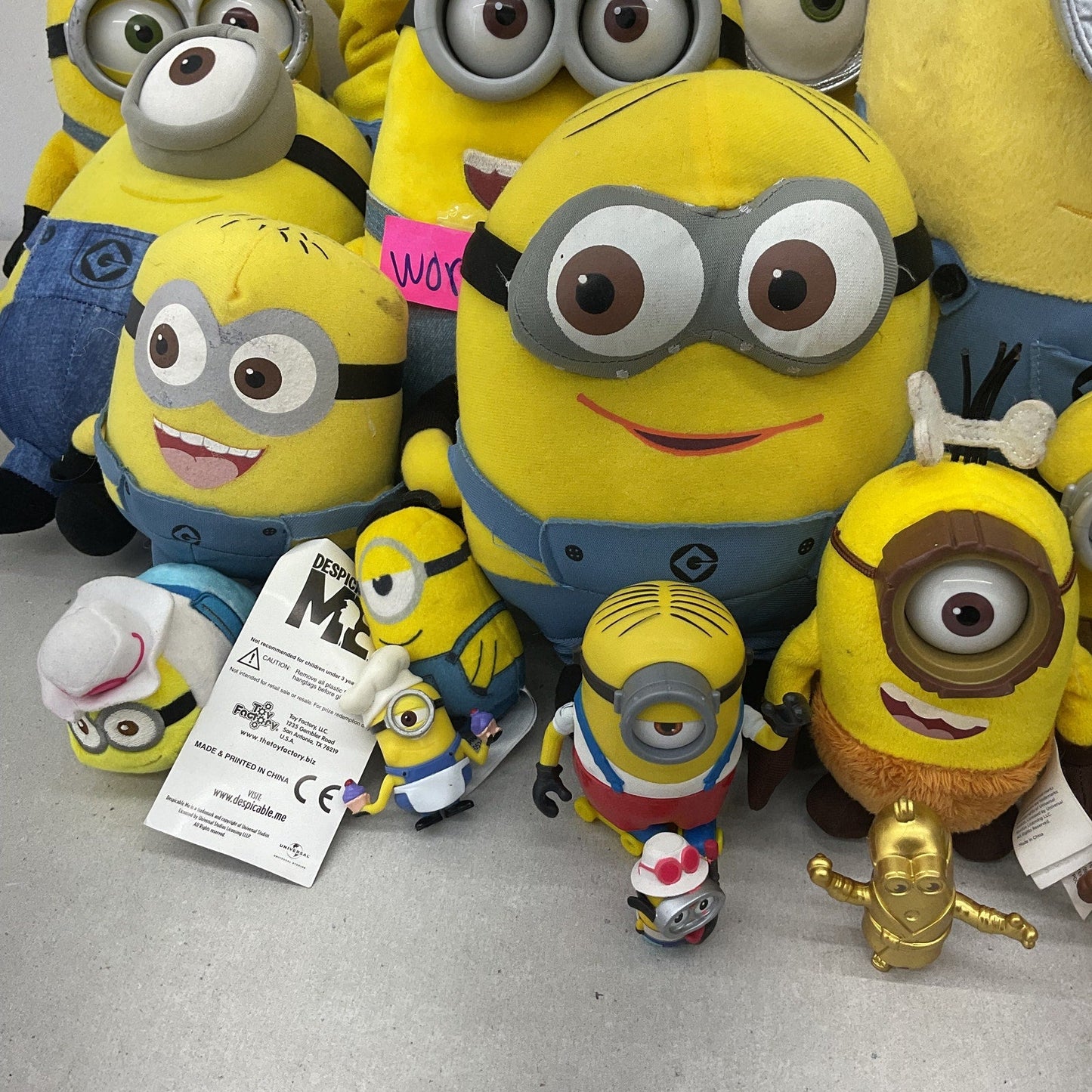 Despicable Me Minions Yellow Blue Plush Dolls Stuffed Toy Figures LOT 12 lbs - Warehouse Toys