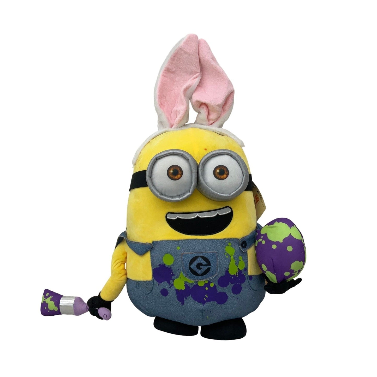 Despicable Me Yellow Easter Bunny Themed Large Sized Minion Stuffed Toy Preowned - Warehouse Toys