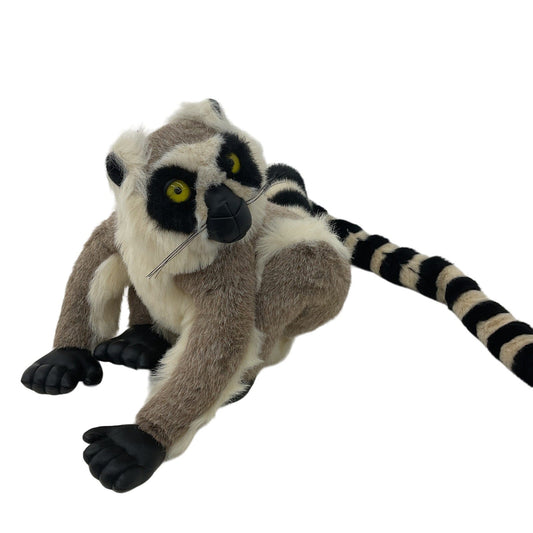 Discovery Channel Realistic Looking Ring - Tailed Lemur Plush Stuffed Animal - Warehouse Toys