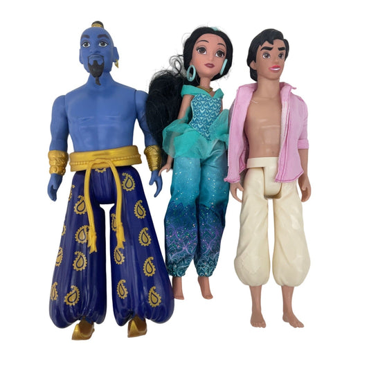 Disney Aladdin Figure Dolls Jasmine Genie Toys Preowned Lot of 3 - Warehouse Toys