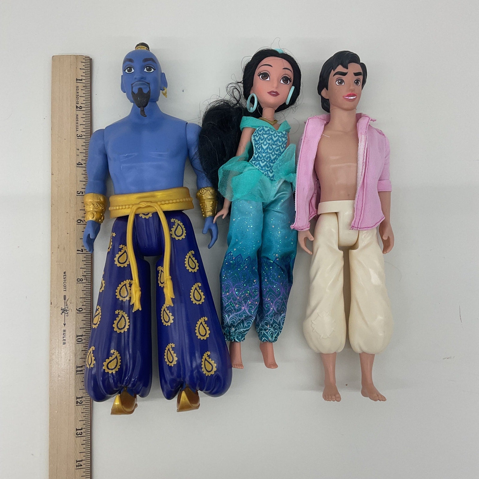 Disney Aladdin Figure Dolls Jasmine Genie Toys Preowned Lot of 3 - Warehouse Toys