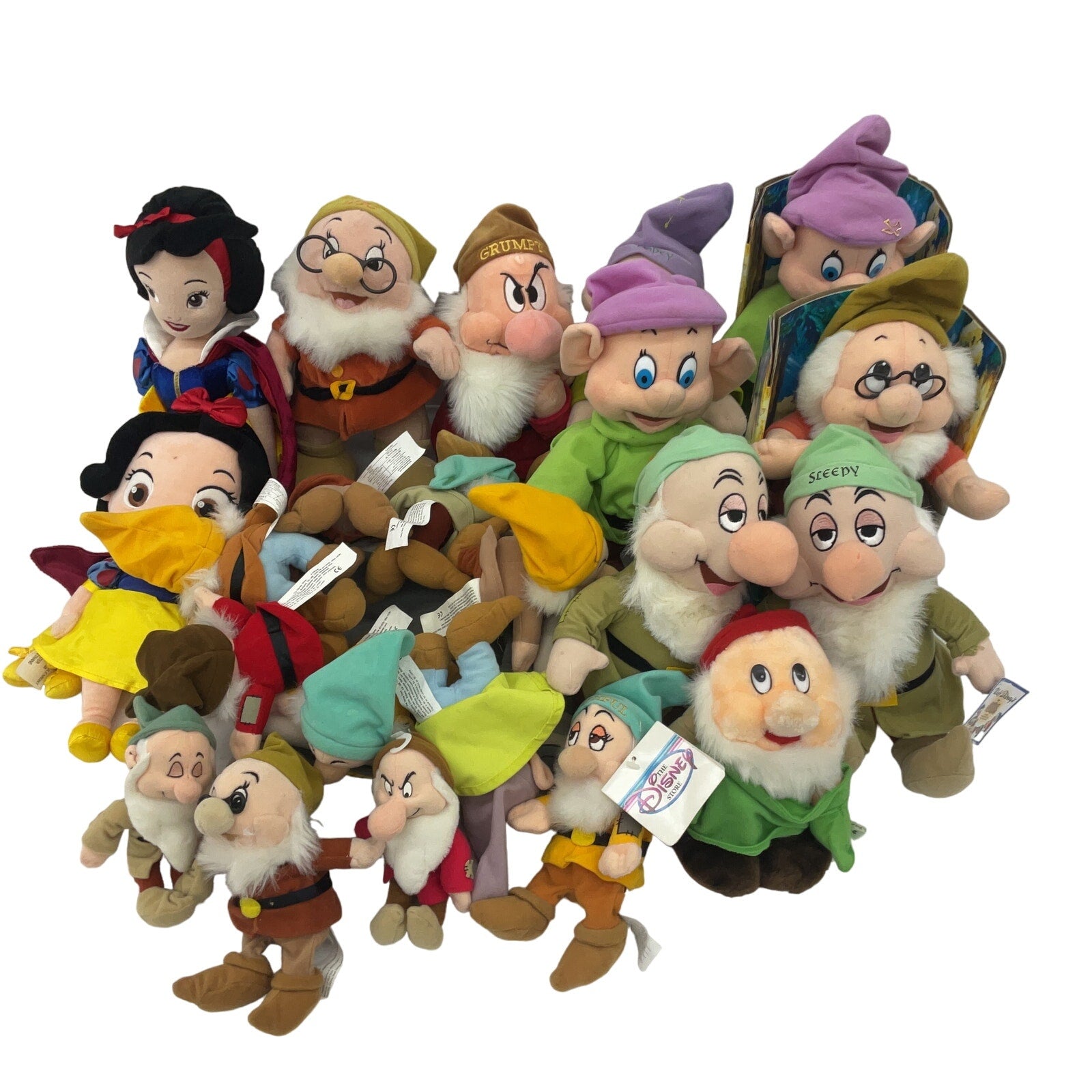 Disney Character Mixed Preowned LOT 10 lbs Plush Dolls Toys Snow White 7 Dwarfs - Warehouse Toys