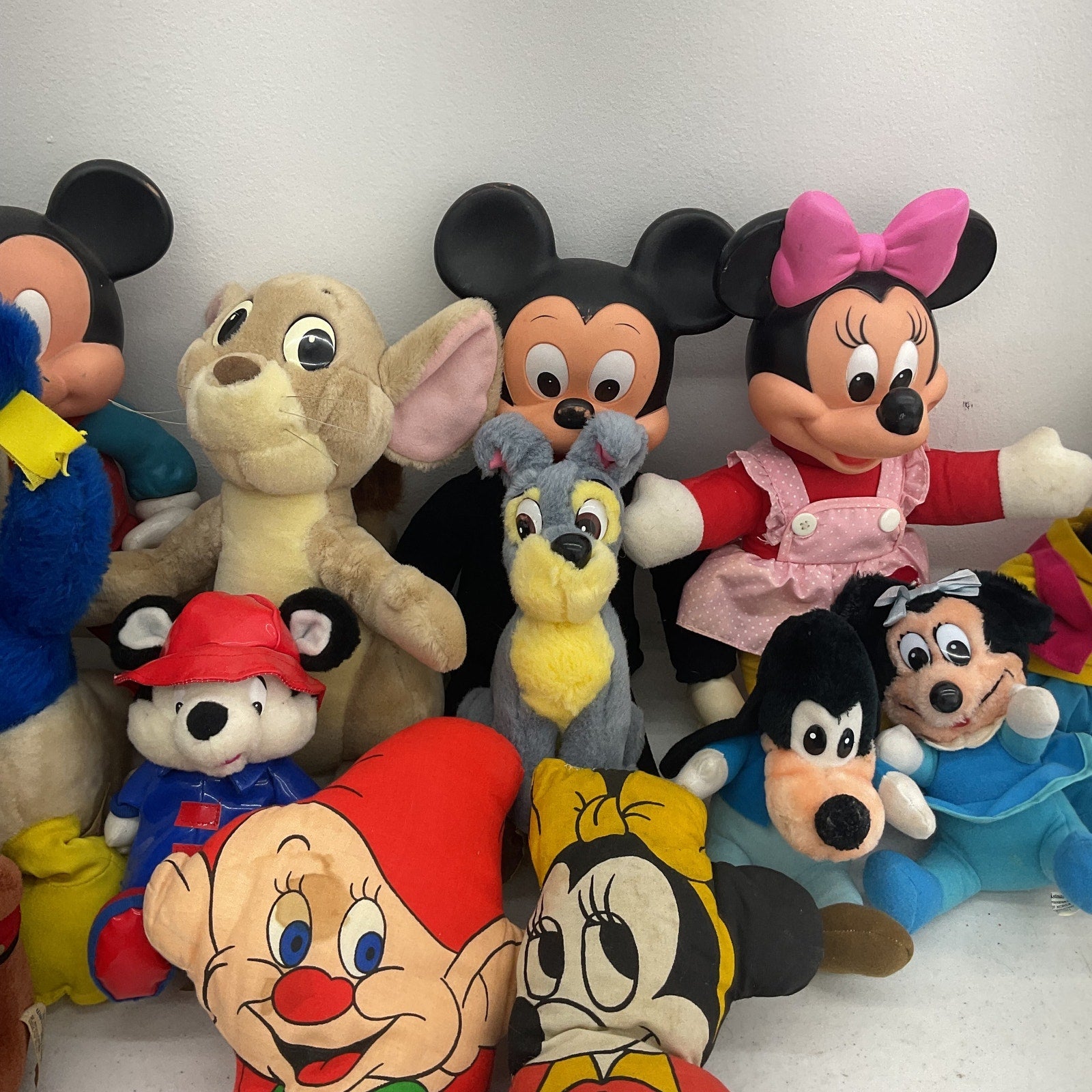 Disney Character Mixed Preowned LOT 11 lbs Plush Dolls Toys Vintage Chip Mickey - Warehouse Toys