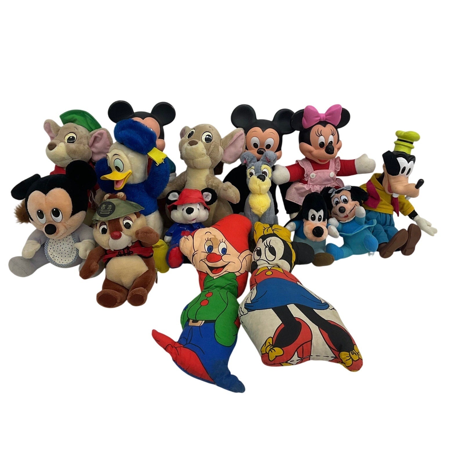 Disney Character Mixed Preowned LOT 11 lbs Plush Dolls Toys Vintage Chip Mickey - Warehouse Toys