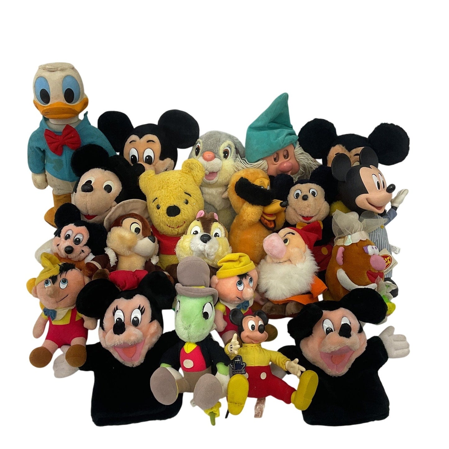 Disney Character Mixed Preowned LOT 12 lbs Plush Dolls Toys Mickey Mouse Dwarf - Warehouse Toys