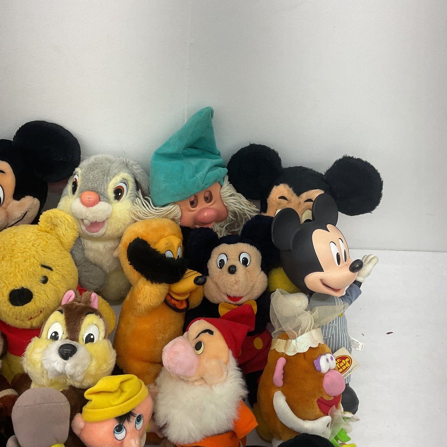 Disney Character Mixed Preowned LOT 12 lbs Plush Dolls Toys Mickey Mouse Dwarf - Warehouse Toys