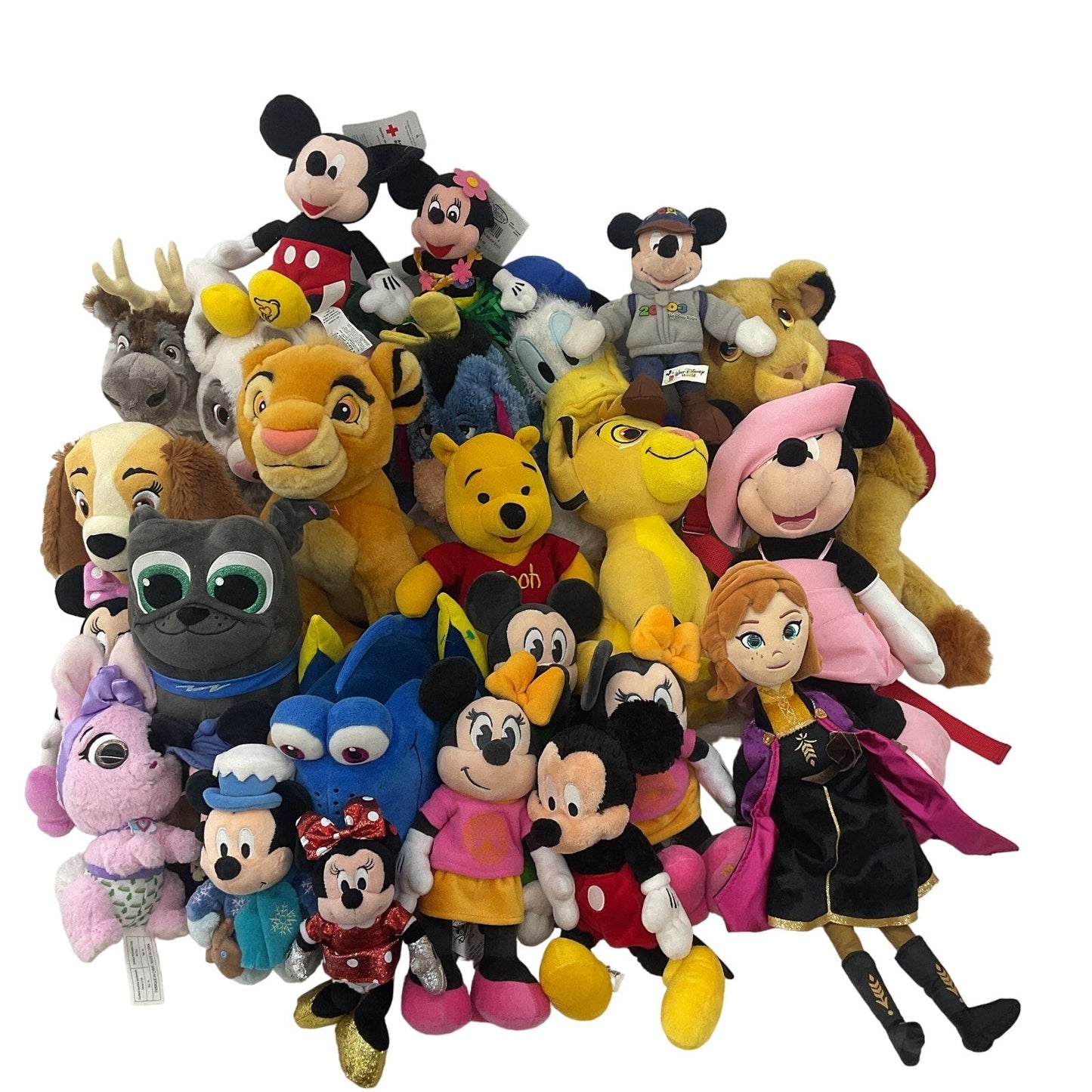 Disney Character Mixed Preowned LOT 12 lbs Plush Dolls Toys Mickey Pooh Lion - Warehouse Toys