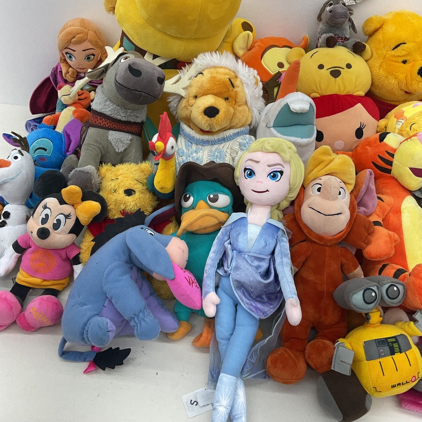 Disney Character Mixed Preowned LOT 13 lbs Plush Dolls Toys Pixar Tigger Wall - E - Warehouse Toys