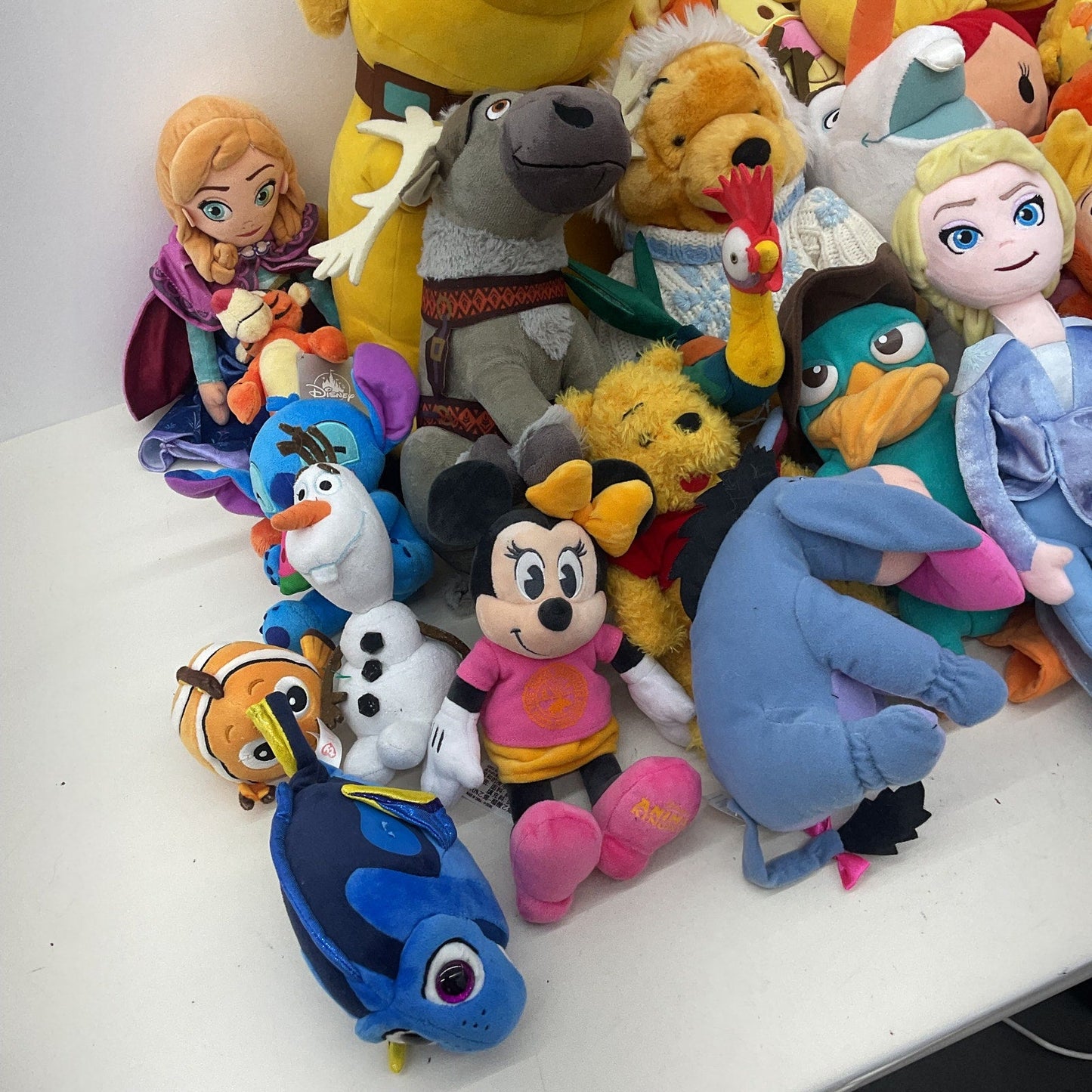 Disney Character Mixed Preowned LOT 13 lbs Plush Dolls Toys Pixar Tigger Wall - E - Warehouse Toys