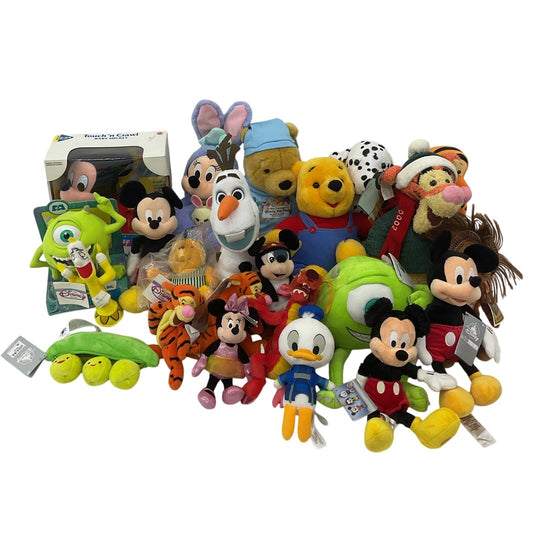 Disney Character Mixed Preowned LOT 14 lbs Plush Dolls Toys Pixar Pooh Mickey - Warehouse Toys