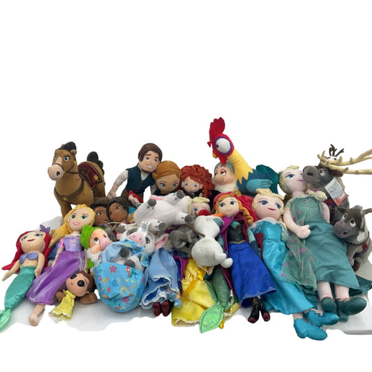 Disney Character Mixed Preowned LOT 19 lbs Plush Dolls Toys Princess Prince - Warehouse Toys