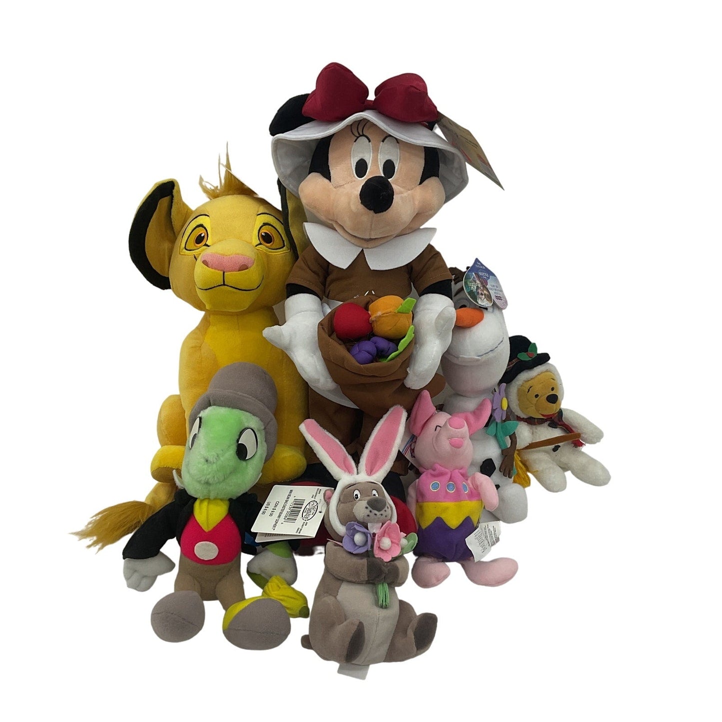 Disney Character Mixed Preowned LOT 4 lbs Plush Dolls Toys Mickey Mouse Jiminy - Warehouse Toys