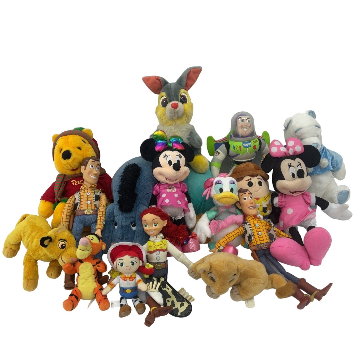 Disney Character Mixed Preowned LOT 7 lbs Plush Dolls Toys Pixar Thumper Jessie - Warehouse Toys