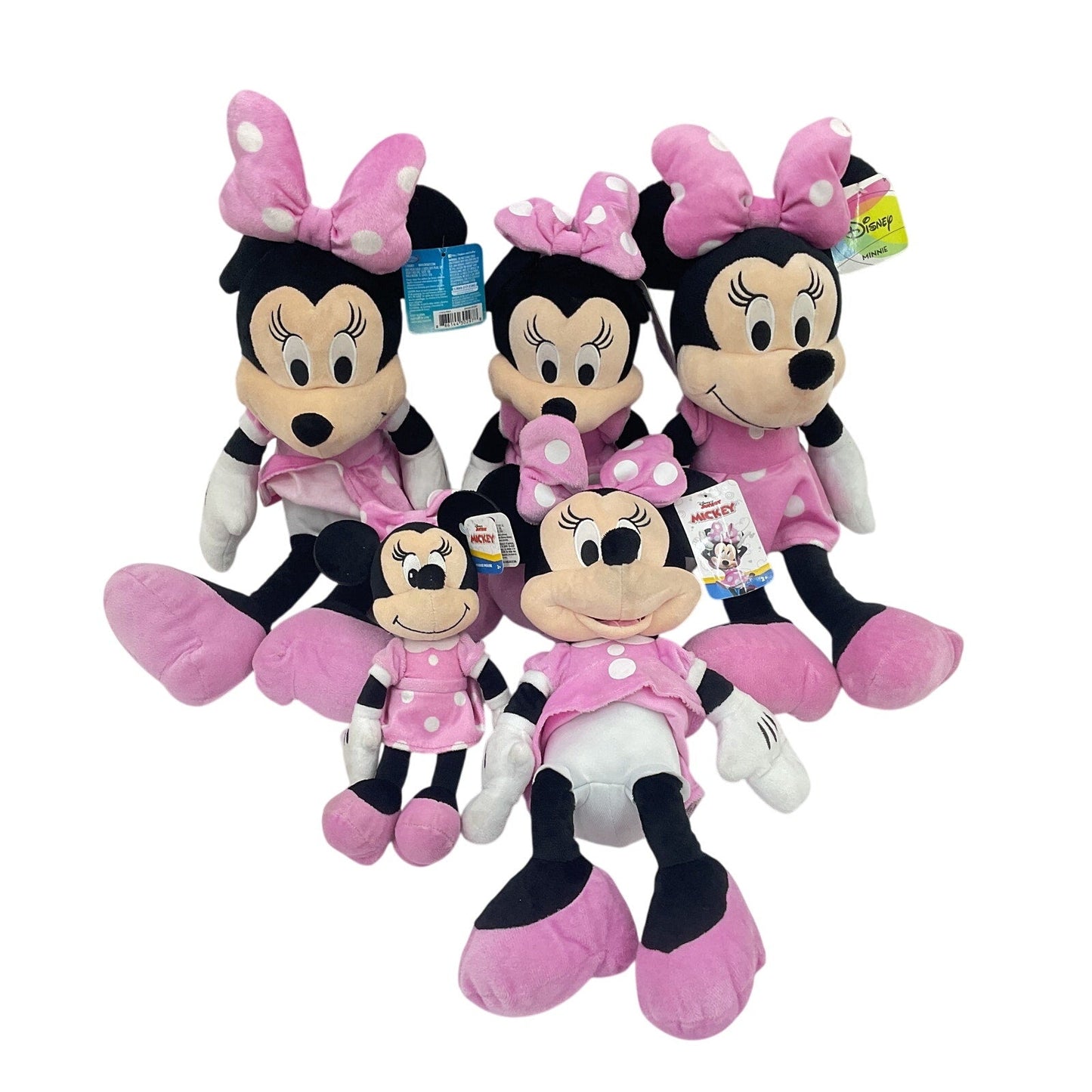 Disney Character Mixed Preowned LOT Plush Dolls Toys Minnie Mouse Pink Dress - Warehouse Toys