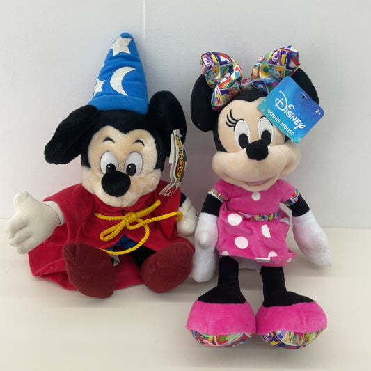 Disney LOT 2 Classic Character Wizard Mickey Mouse Minnie Mouse Plush Dolls - Warehouse Toys