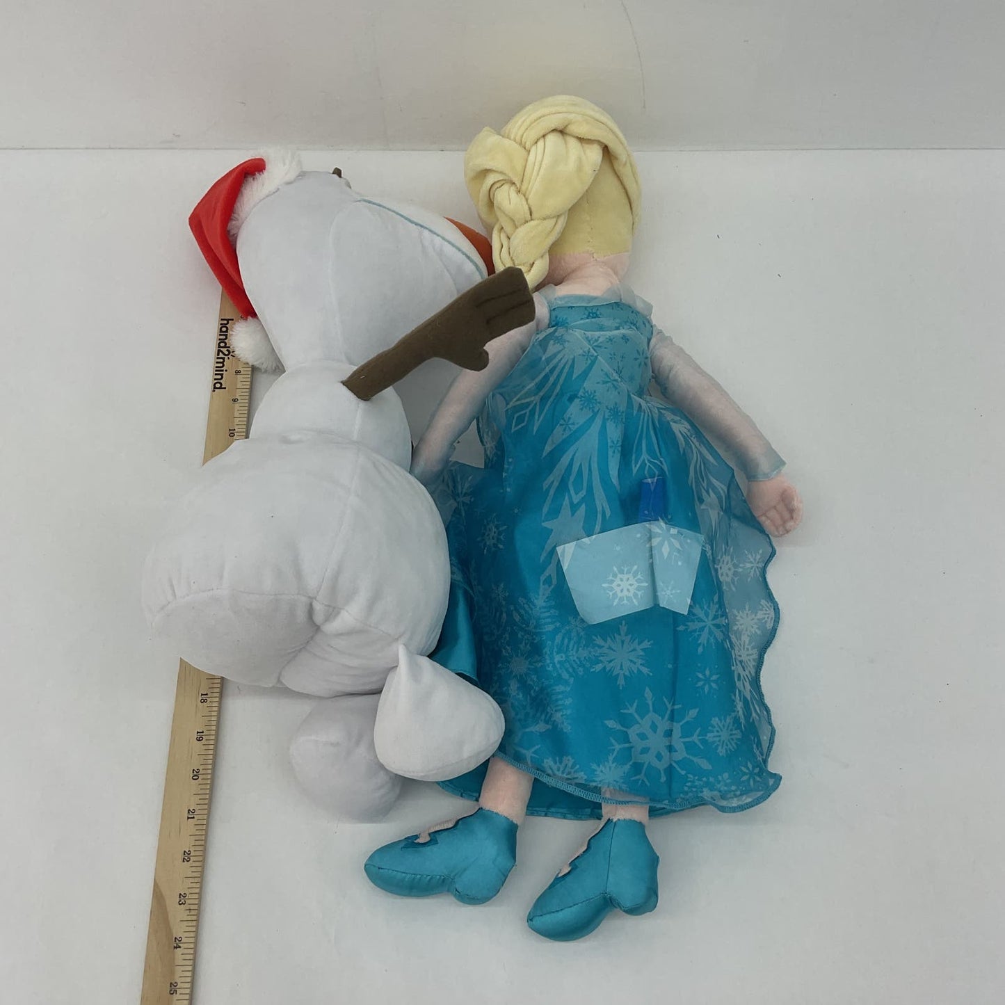 Disney LOT 2 Soft Frozen Character Plush Dolls Elsa Olaf Snowman Stuffed Animals - Warehouse Toys