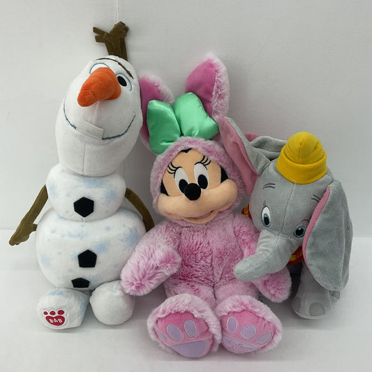 Disney LOT Dumbo Gray Elephant Pink Easter Bunny Minnie Mouse Olaf Snowman Plush - Warehouse Toys