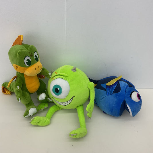 Disney LOT Monsters Inc Mike Animal Kingdom Dinosaur & Dory Fish Plush Toys - Warehouse Toys