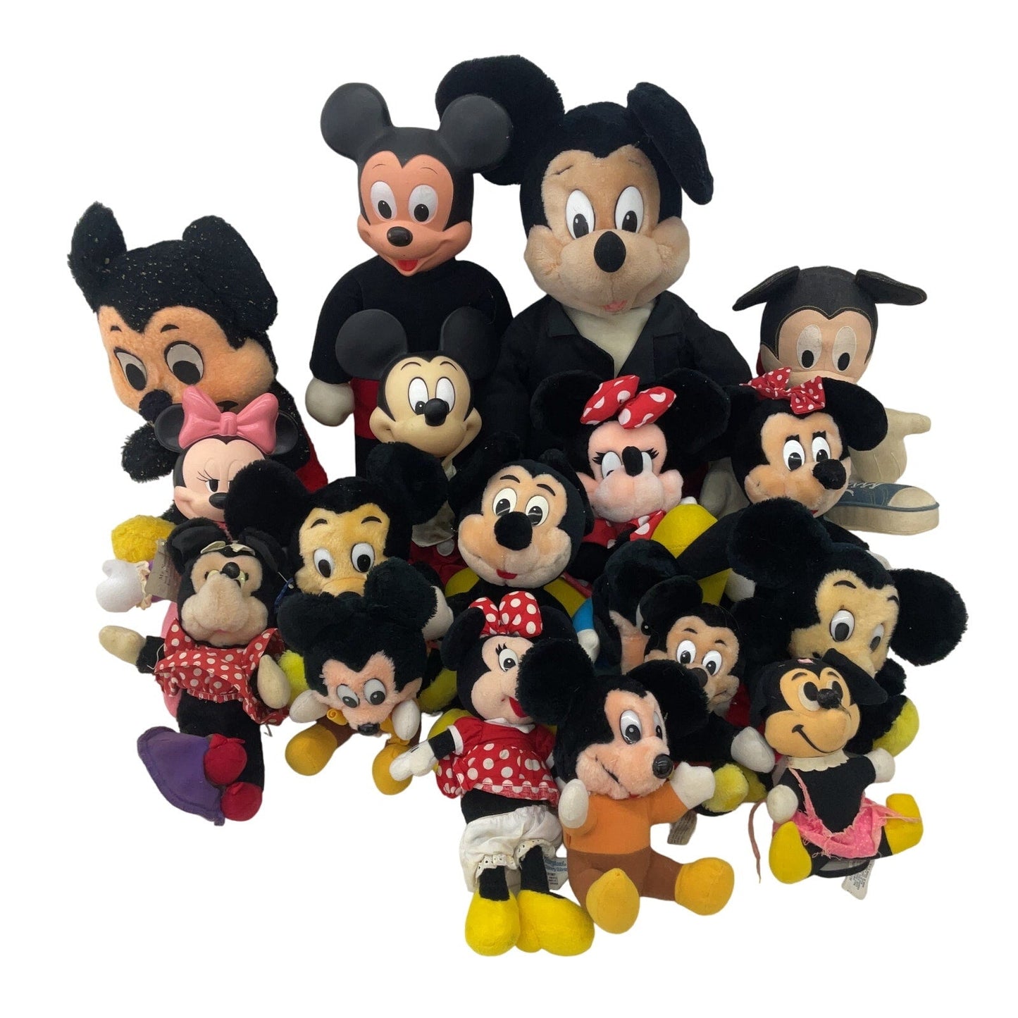 Disney Mickey Mouse Mixed Designs Preowned LOT 12 lbs Plush Dolls Vintage Modern - Warehouse Toys