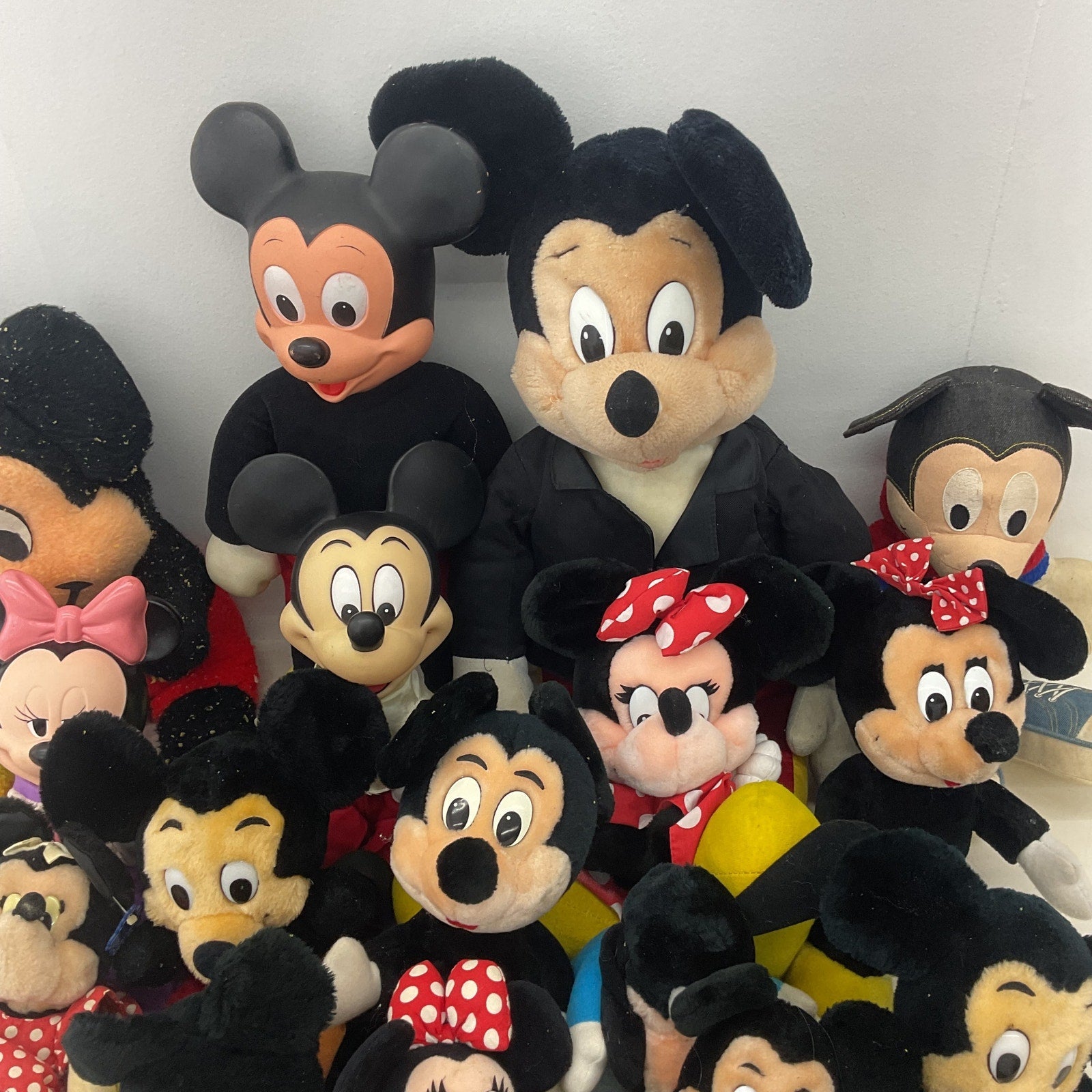 Disney Mickey Mouse Mixed Designs Preowned LOT 12 lbs Plush Dolls Vintage Modern - Warehouse Toys