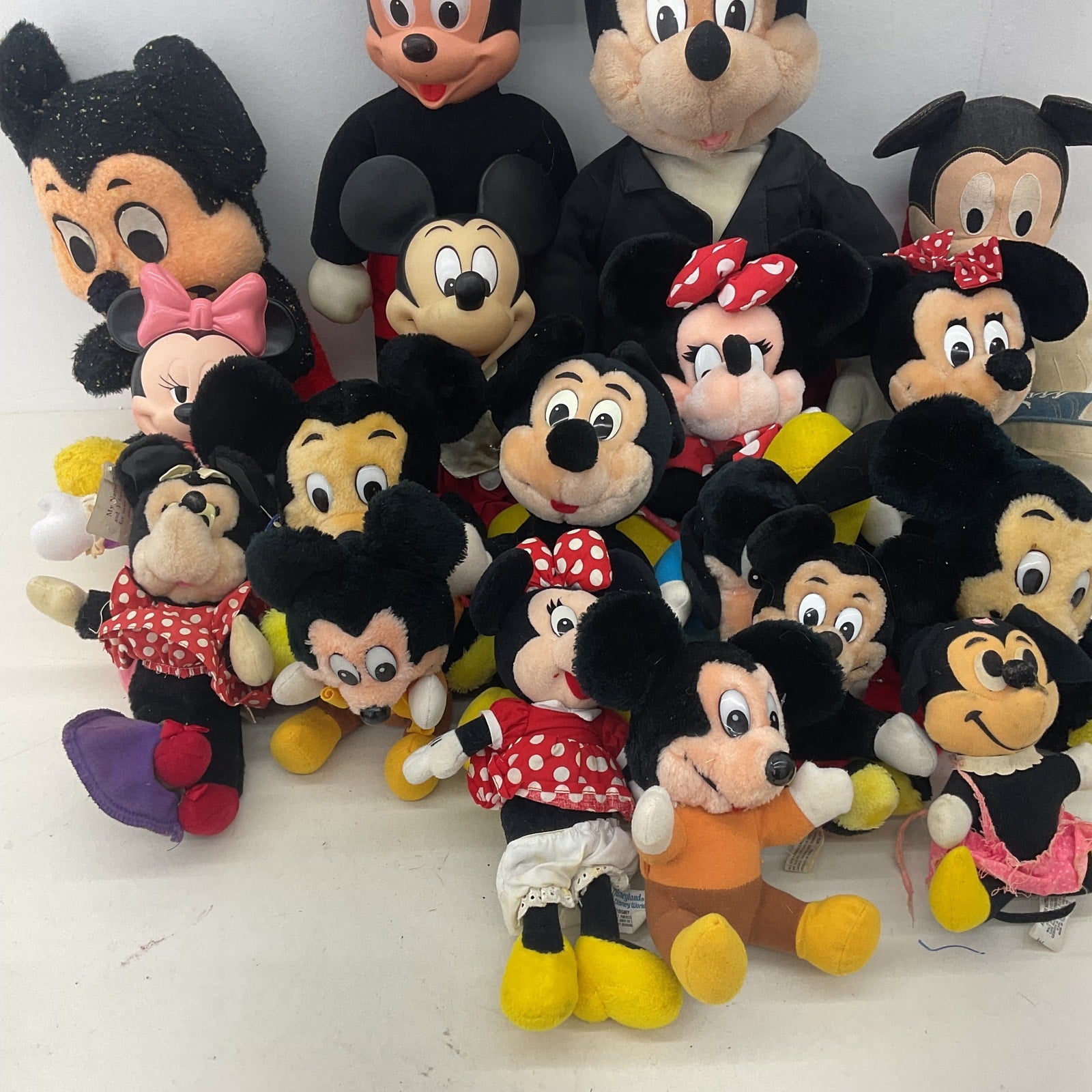 Disney Mickey Mouse Mixed Designs Preowned LOT 12 lbs Plush Dolls Vintage Modern - Warehouse Toys