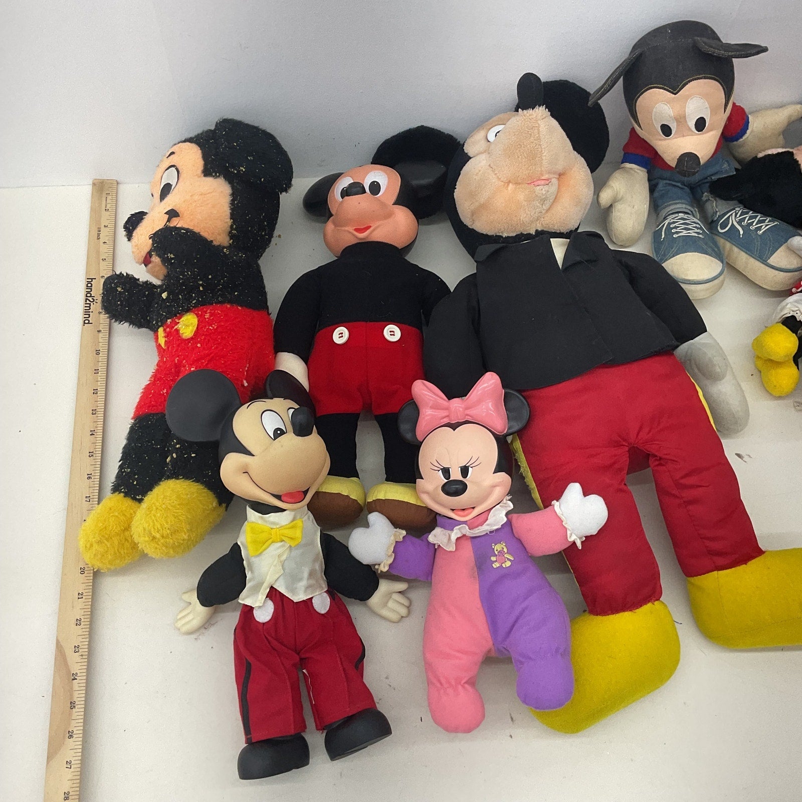 Disney Mickey Mouse Mixed Designs Preowned LOT 12 lbs Plush Dolls Vintage Modern - Warehouse Toys