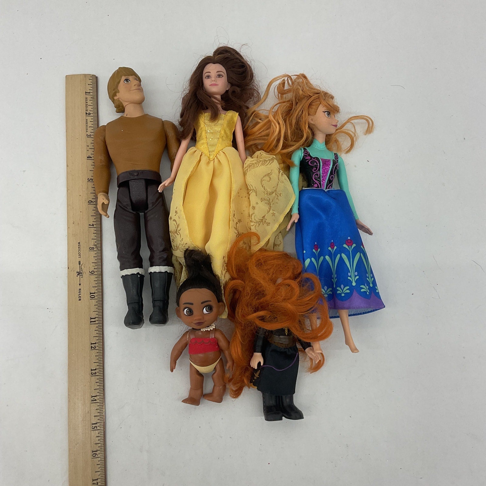 Disney Mixed Prince Princess Fashion Play Dolls Preowned LOT Moana Frozen - Warehouse Toys