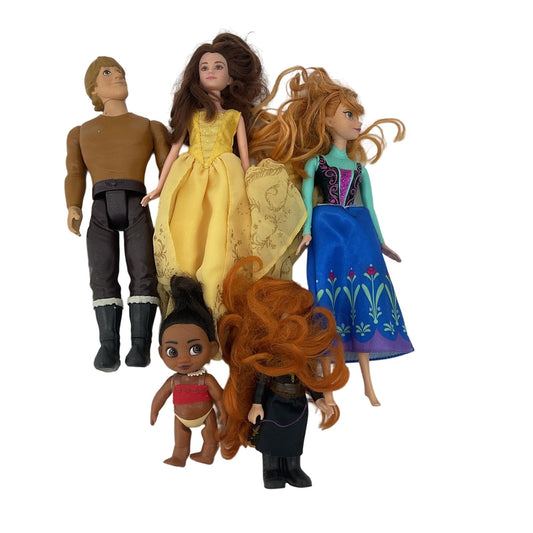 Disney Mixed Prince Princess Fashion Play Dolls Preowned LOT Moana Frozen - Warehouse Toys