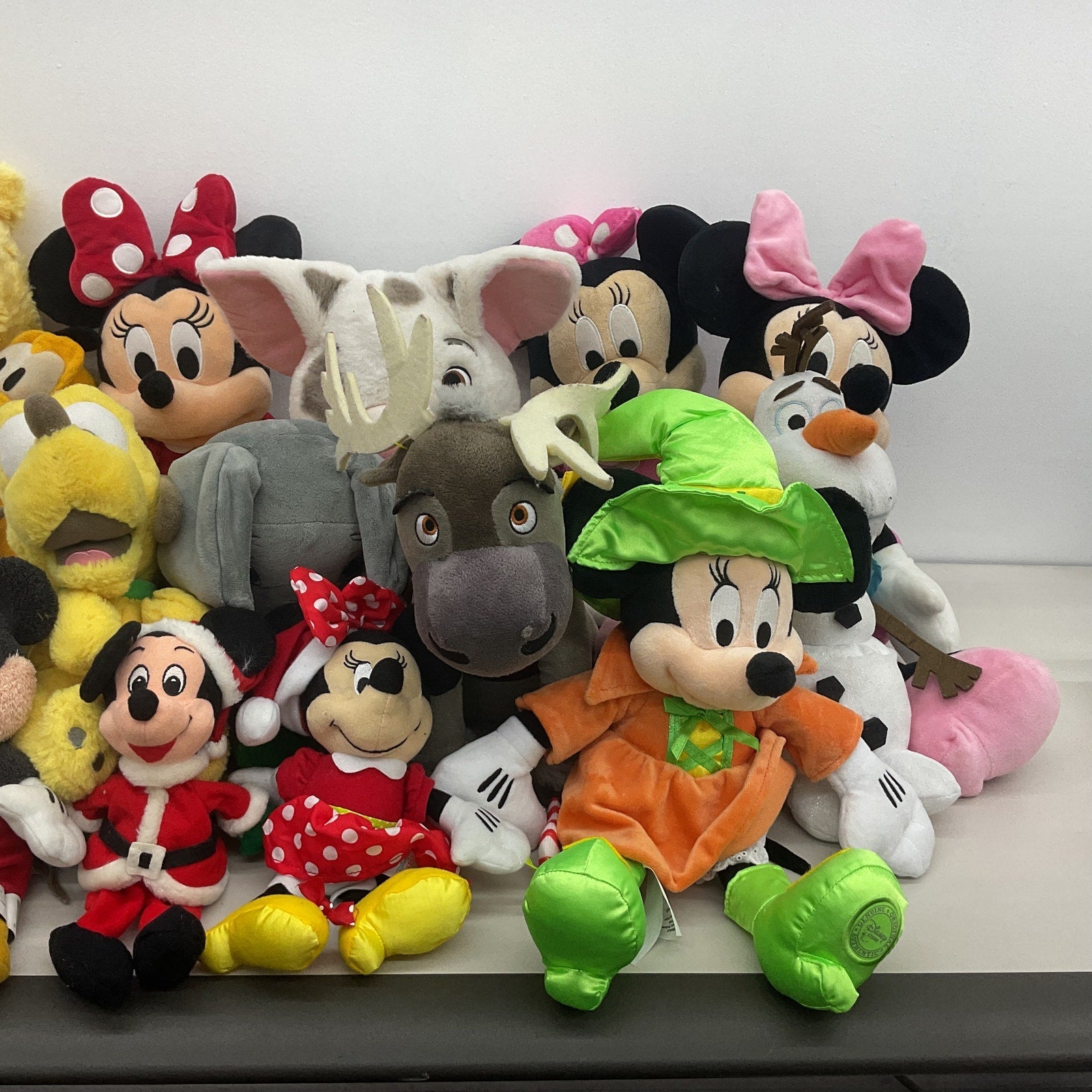 Disney Multicolor Preowned Stuffed Animal Toy Lot Wholesale Mickey Minnie Pluto - Warehouse Toys