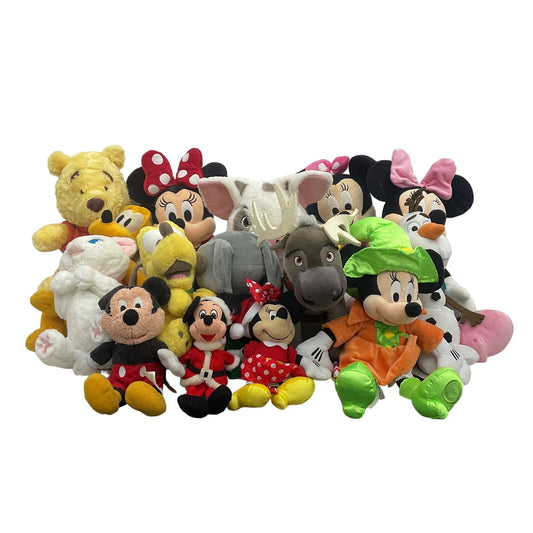 Disney Multicolor Preowned Stuffed Animal Toy Lot Wholesale Mickey Minnie Pluto - Warehouse Toys