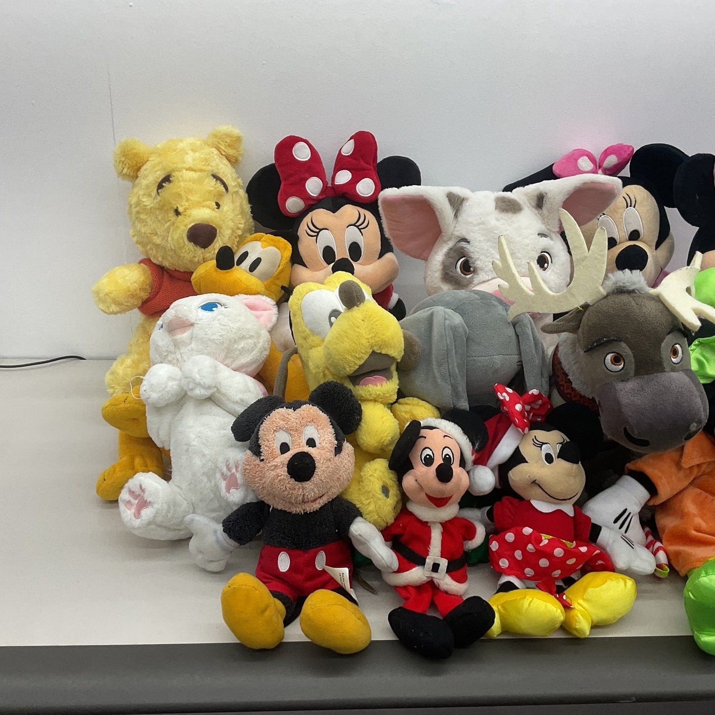 Disney Multicolor Preowned Stuffed Animal Toy Lot Wholesale Mickey Minnie Pluto - Warehouse Toys