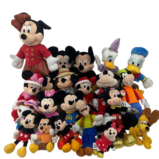 Disney Multicolor Preowned Stuffed Animal Toys 12 lbs LOT Mickey Minnie Mouse - Warehouse Toys