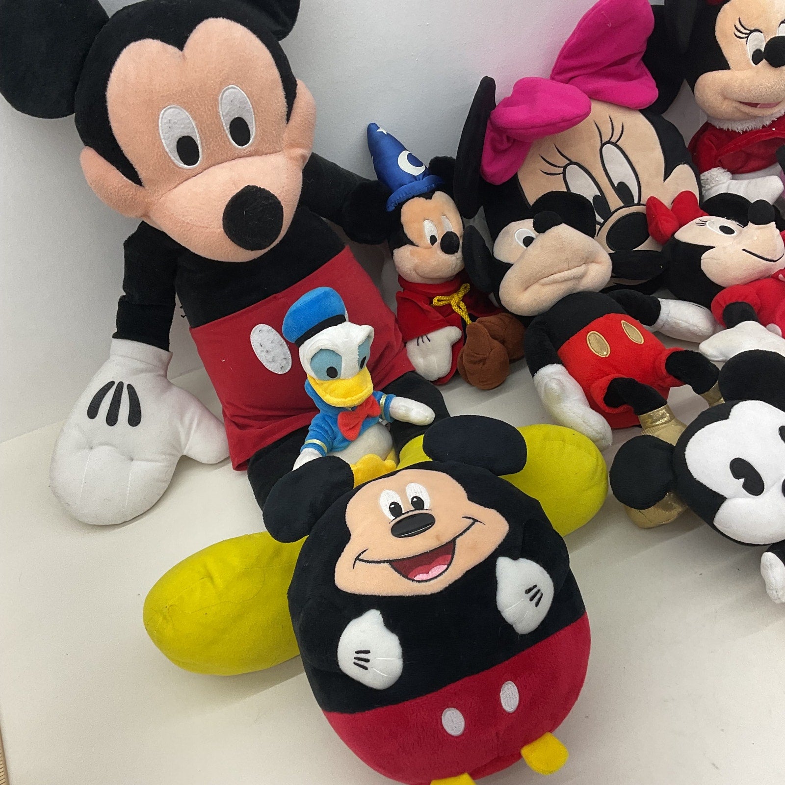 Disney Multicolor Stuffed Animals Classic Mickey Mouse Minnie Donald Duck LOT - Warehouse Toys