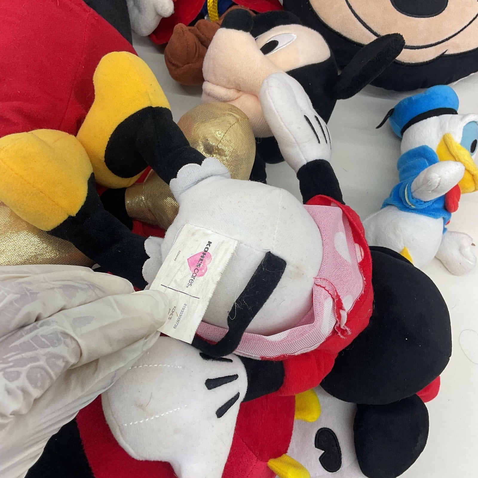 Disney Multicolor Stuffed Animals Classic Mickey Mouse Minnie Donald Duck LOT - Warehouse Toys