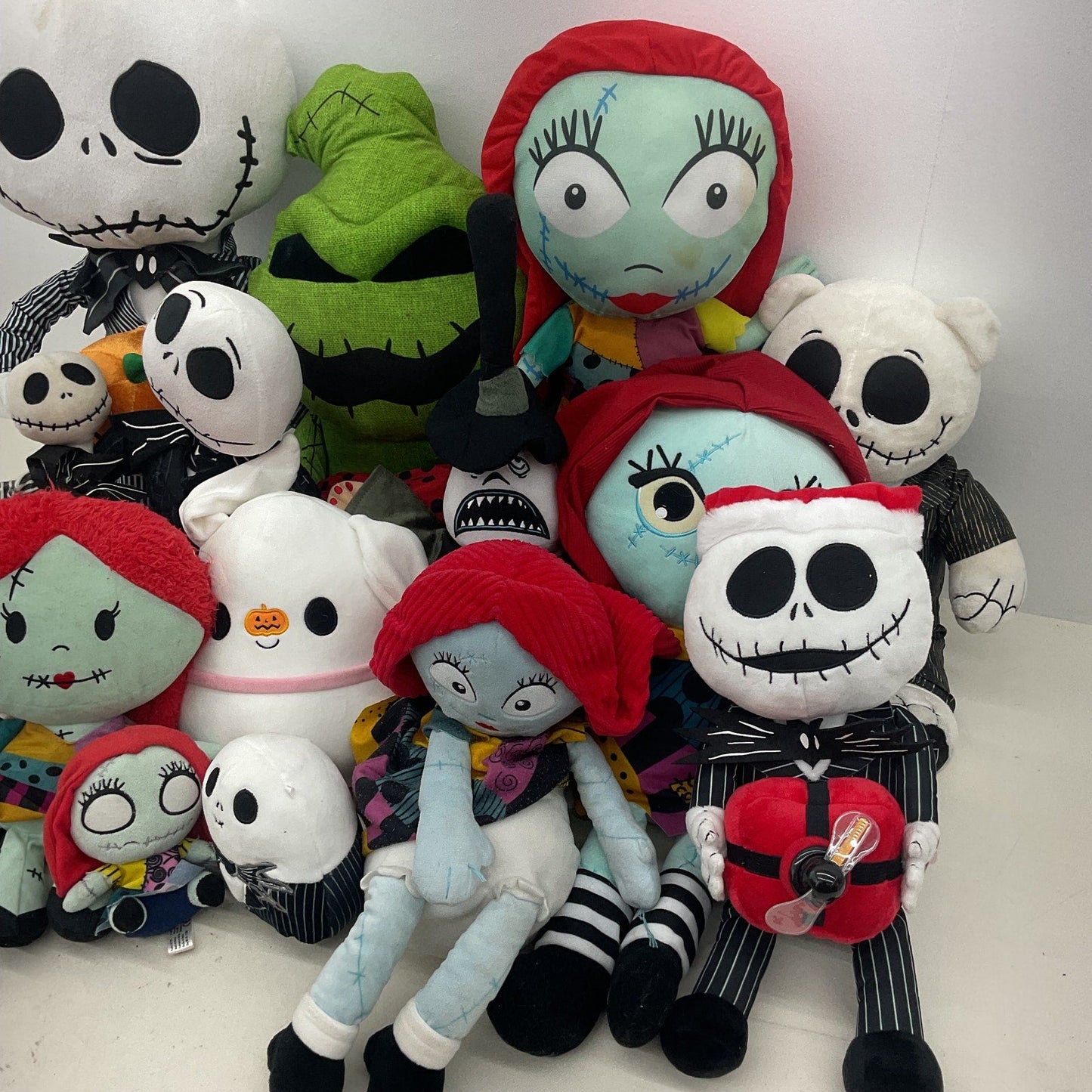 Disney Nightmare Before Xmas Character Plush LOT Preowned Sally Jack Oogie 13 lb - Warehouse Toys