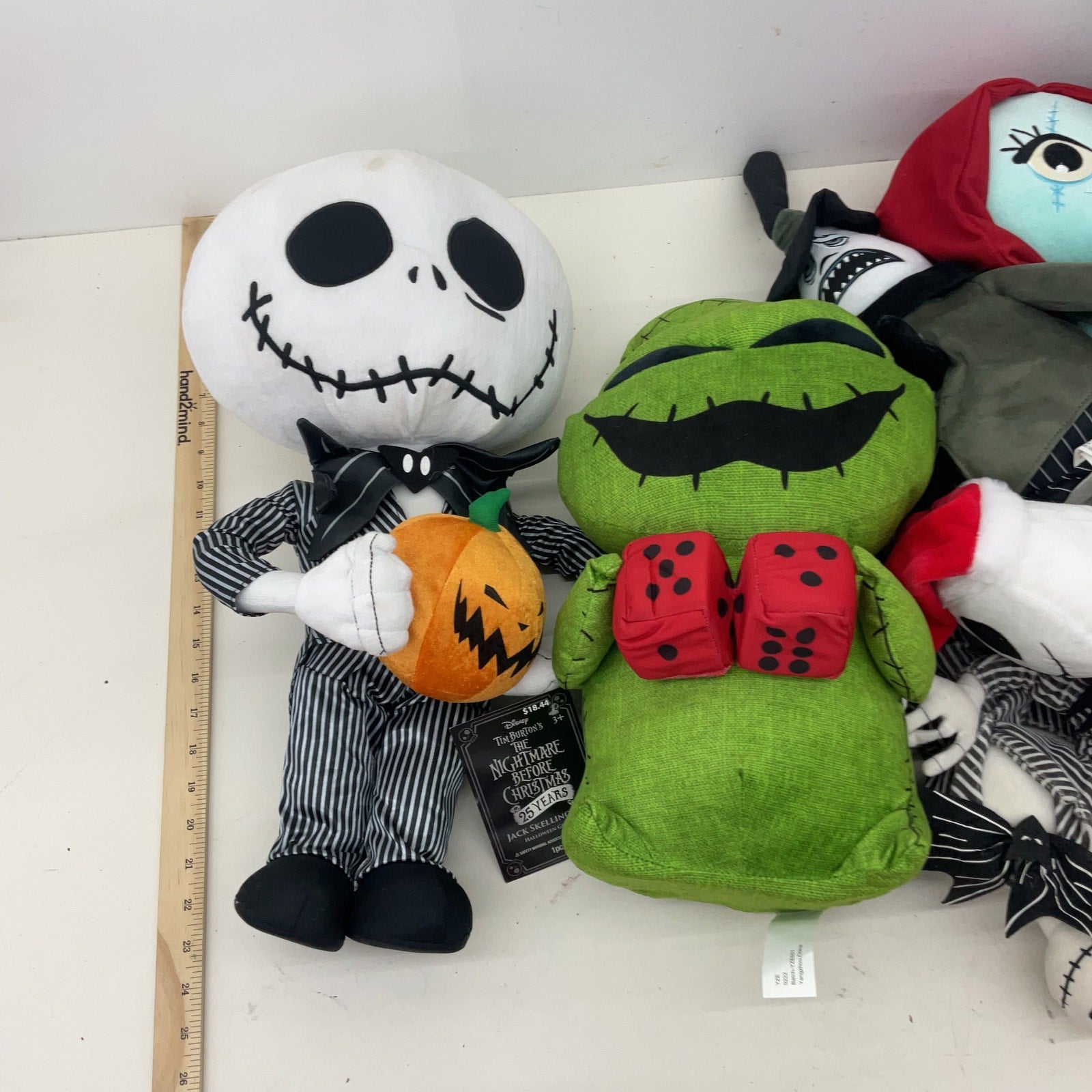 Disney Nightmare Before Xmas Character Plush LOT Preowned Sally Jack Oogie 13 lb - Warehouse Toys