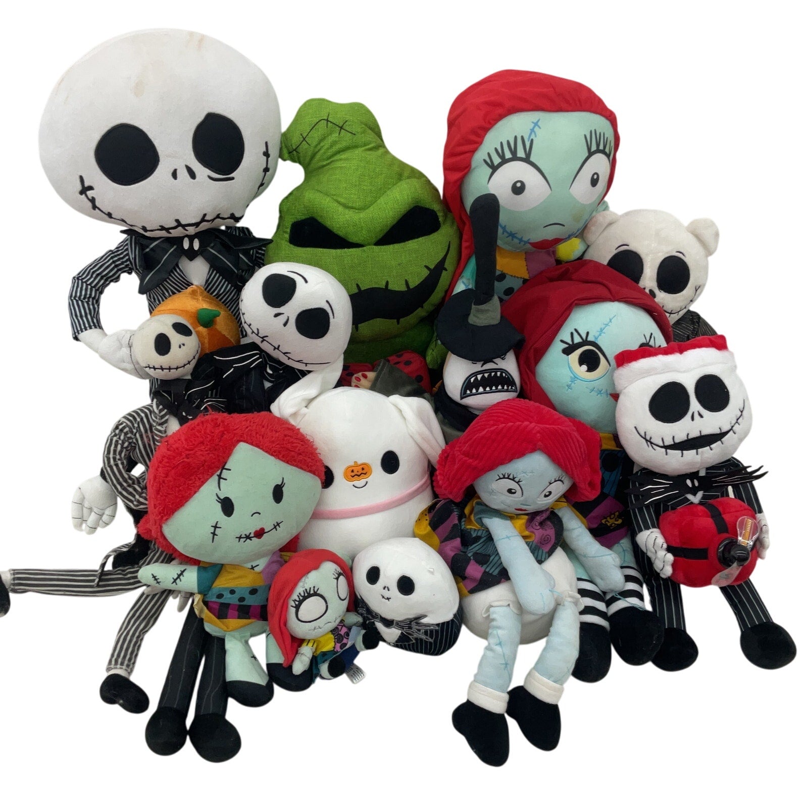 Disney Nightmare Before Xmas Character Plush LOT Preowned Sally Jack Oogie 13 lb - Warehouse Toys