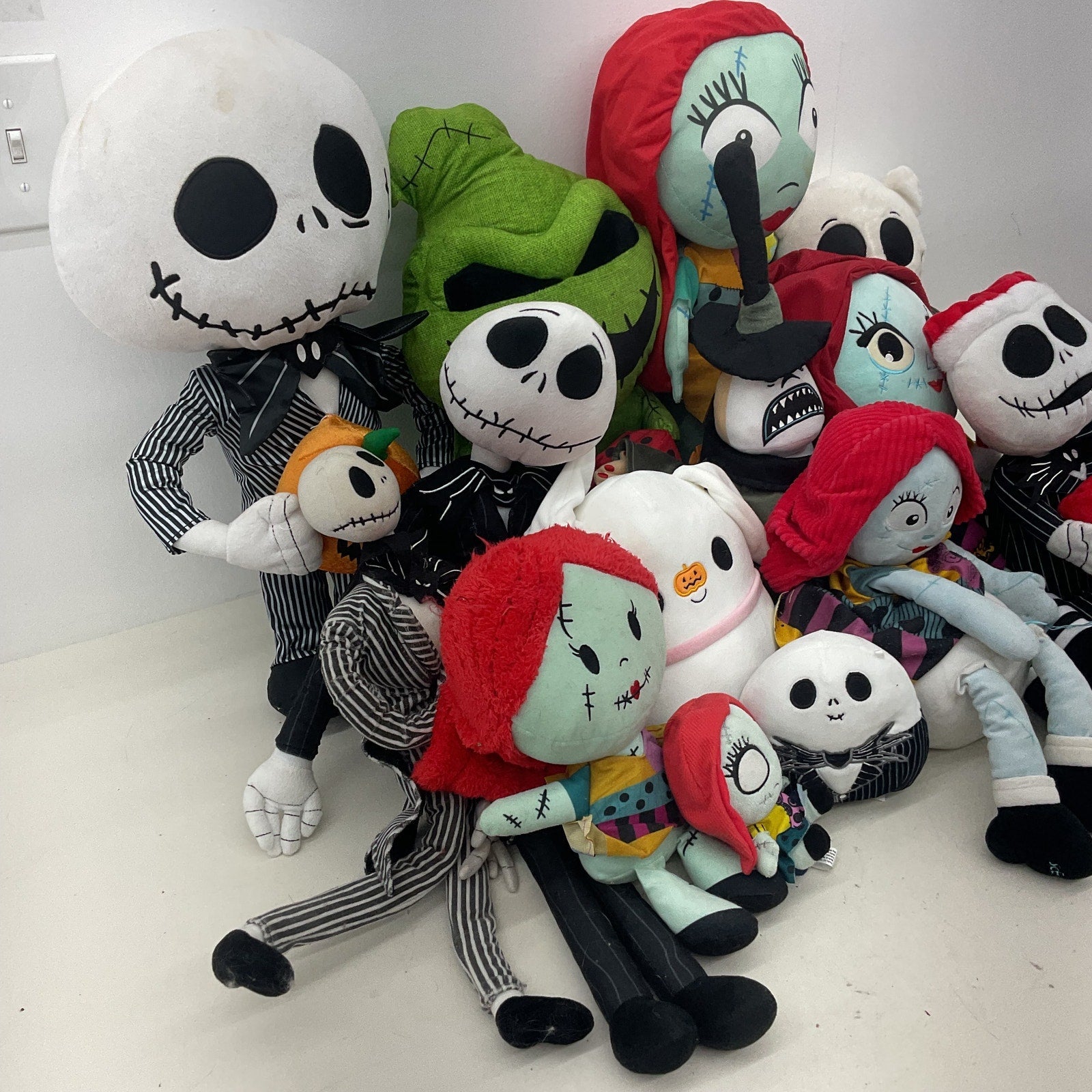 Disney Nightmare Before Xmas Character Plush LOT Preowned Sally Jack Oogie 13 lb - Warehouse Toys