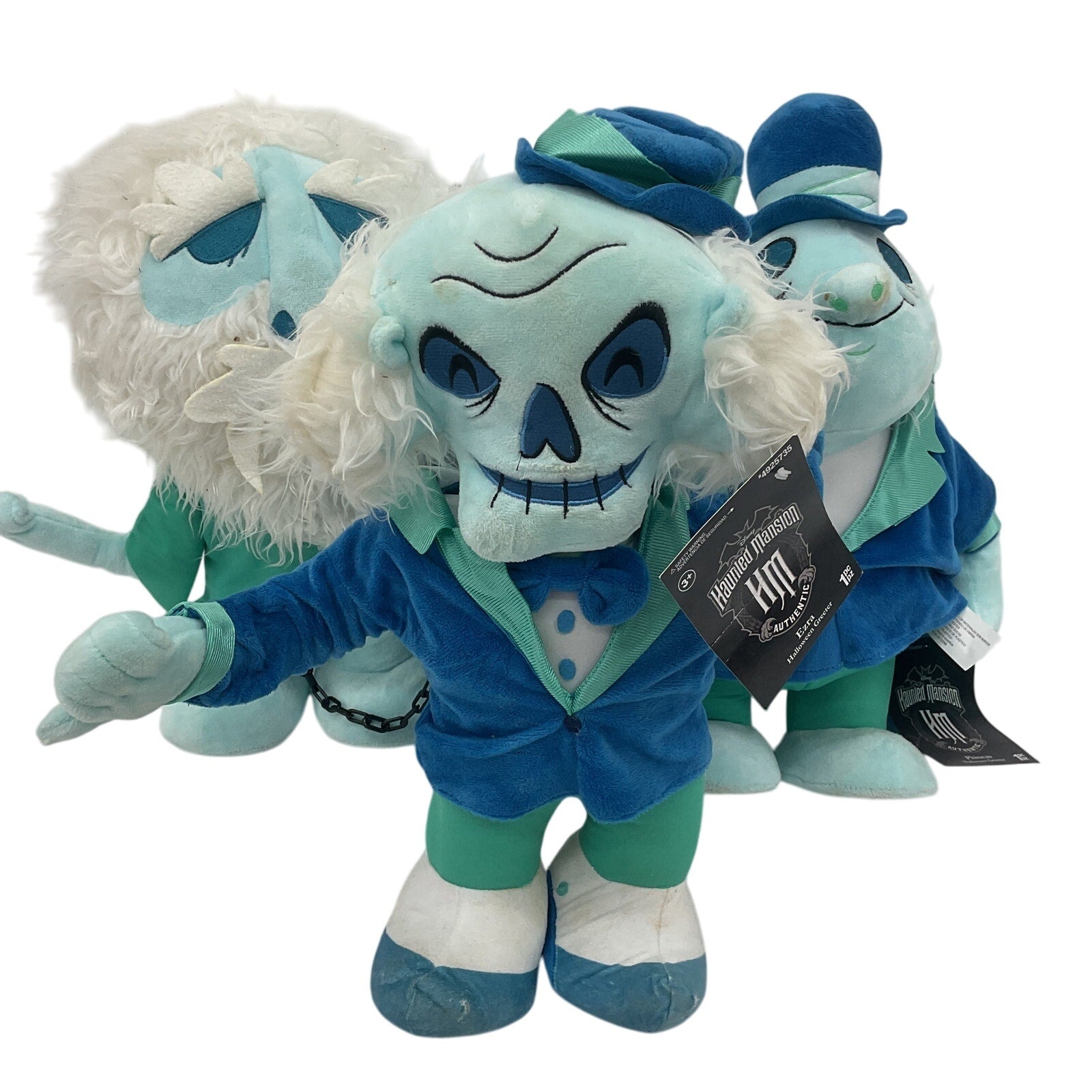 Disney Plush Blue Halloween Greeter Haunted Mansion LOT 3 Hitchhiking Ghosts - Warehouse Toys