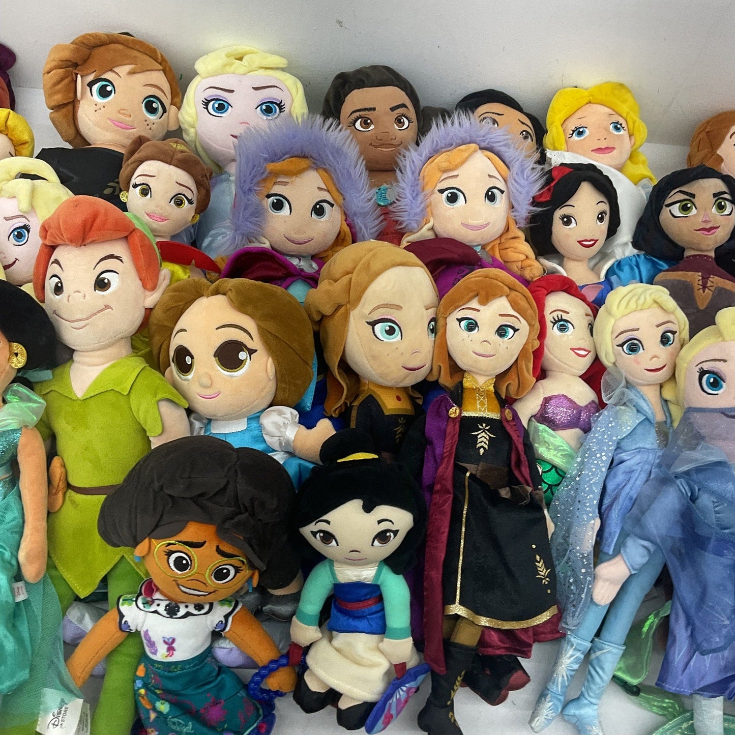 Disney Princess Character Mixed Preowned LOT 12 lbs Plush Dolls Ariel Frozen - Warehouse Toys